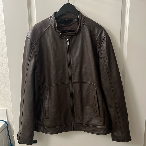 Rouge Moto Leather Brown Jacket - Picture 1 of 10